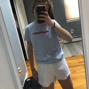 NWOT Embroidered baby blue forever 21 tee